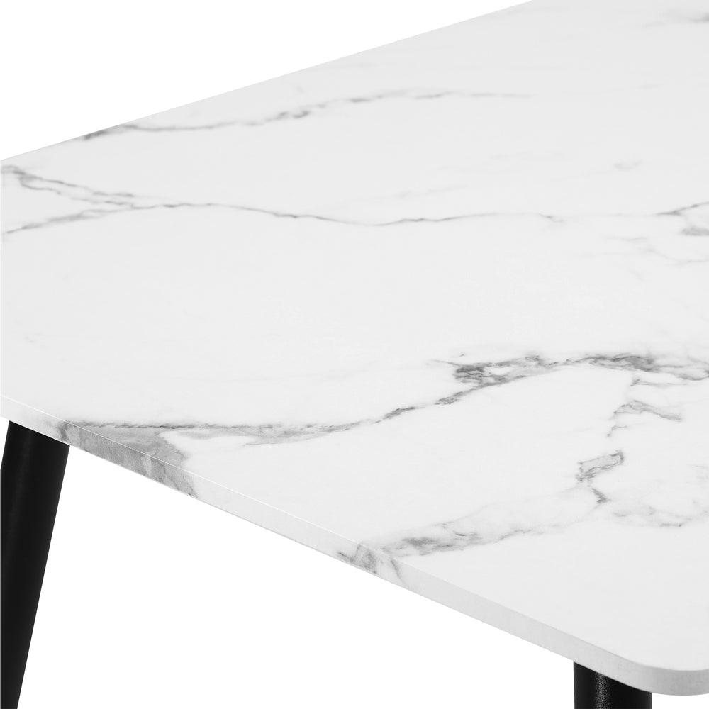 120cm Rectangle Dining Table with 4PCS Chairs Gold&White