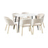 120cm Rectangle Dining Table with 6PCS Chairs Gold&White