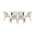 120cm Rectangle Dining Table with 6PCS Chairs Gold&White