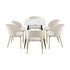 120cm Rectangle Dining Table with 6PCS Chairs Gold&White