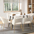 120cm Rectangle Dining Table with 6PCS Chairs Gold&White