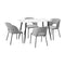 120cm Rectangle Dining Table with 4PCS Chairs Fabric Grey