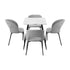 120cm Rectangle Dining Table with 4PCS Chairs Fabric Grey