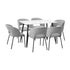 120cm Rectangle Dining Table with 6PCS Chairs Fabric Grey