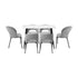 120cm Rectangle Dining Table with 6PCS Chairs Fabric Grey