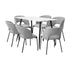 120cm Rectangle Dining Table with 6PCS Chairs Fabric Grey