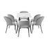 120cm Rectangle Dining Table with 6PCS Chairs Fabric Grey