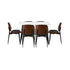 Oikiture 120cm Rectangle Dining Table with 6PCS Chairs PU Black