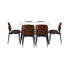Oikiture 120cm Rectangle Dining Table with 6PCS Chairs PU Walnut