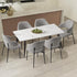 120cm Rectangle Dining Table with 6PCS Chairs Fabric Grey