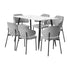120cm Rectangle Dining Table with 6PCS Chairs Fabric Grey
