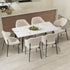 120cm Rectangle Dining Table with 6PCS Chairs Sherpa White
