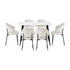 120cm Rectangle Dining Table with 6PCS Chairs Sherpa White