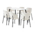 120cm Rectangle Dining Table with 6PCS Chairs Sherpa White