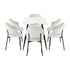 120cm Rectangle Dining Table with 6PCS Chairs Sherpa White