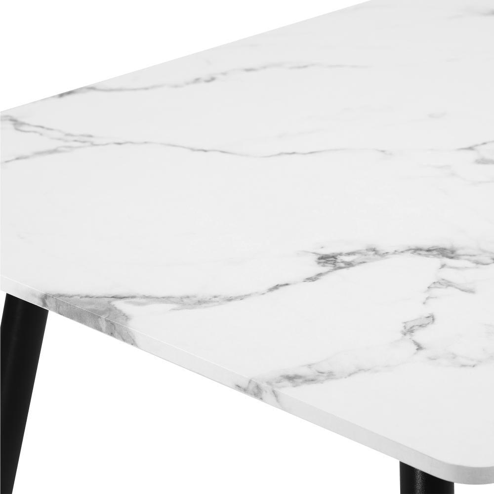 120cm Rectangle Dining Table with 6PCS Chairs Sherpa White