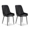 2x Dining Chairs Retro PU Leather Kitchen Lounge Cafe Accent Chair Black
