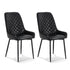 2x Dining Chairs Retro PU Leather Kitchen Lounge Cafe Accent Chair Black