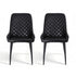 2x Dining Chairs Retro PU Leather Kitchen Lounge Cafe Accent Chair Black