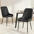 2x Dining Chairs Retro PU Leather Kitchen Lounge Cafe Accent Chair Black