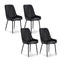 4x Dining Chairs Retro PU Leather Kitchen Lounge Cafe Accent Chair Black