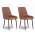 2x Dining Chairs Retro PU Leather Kitchen Lounge Cafe Accent Chair Brown