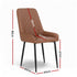 2x Dining Chairs Retro PU Leather Kitchen Lounge Cafe Accent Chair Brown