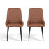 2x Dining Chairs Retro PU Leather Kitchen Lounge Cafe Accent Chair Brown