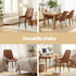 2x Dining Chairs Retro PU Leather Kitchen Lounge Cafe Accent Chair Brown