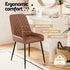 4x Dining Chairs Retro PU Leather Kitchen Lounge Cafe Accent Chair Brown