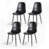 4x Dining Chairs Retro PU Leather Kitchen Lounge Cafe Accent Chair Black