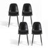 4x Dining Chairs Retro PU Leather Kitchen Lounge Cafe Accent Chair Black