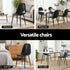 4x Dining Chairs Retro PU Leather Kitchen Lounge Cafe Accent Chair Black