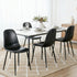 4x Dining Chairs Retro PU Leather Kitchen Lounge Cafe Accent Chair Black