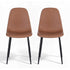 2x Dining Chairs Retro PU Leather Kitchen Lounge Cafe Accent Chair Brown