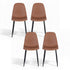 4x Dining Chairs Retro PU Leather Kitchen Lounge Cafe Accent Chair Brown