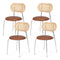 4x Dining Chairs PU Leather Rattan Kitchen Lounge Cafe Accent Chair Brown