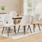 Set of 4 Sherpa Boucle Dining Chairs White Curved Back Steel Leg Seats
