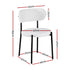 Dining Chairs Set of 2 Sherpa Boucle White
