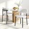 Artiss Set of 2 Sherpa Boucle Dining Chairs White Plush Padded Metal Legs