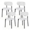 Dining Chairs Set of 4 Sherpa Boucle White