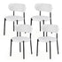 Dining Chairs Set of 4 Sherpa Boucle White