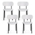 Dining Chairs Set of 4 Sherpa Boucle White