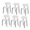 Dining Chairs Set of 6 Sherpa Boucle White