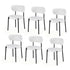 Dining Chairs Set of 6 Sherpa Boucle White