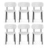 Dining Chairs Set of 6 Sherpa Boucle White