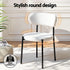 Dining Chairs Set of 6 Sherpa Boucle White