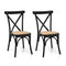 2x Dining Chairs Rattan Wooden Kitchen Accent Chair Cafe Lounge Rubber Wood
