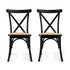 2x Dining Chairs Rattan Wooden Kitchen Accent Chair Cafe Lounge Rubber Wood