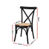 4x Dining Chairs Rattan Wooden Kitchen Accent Chair Cafe Lounge Rubber Wood